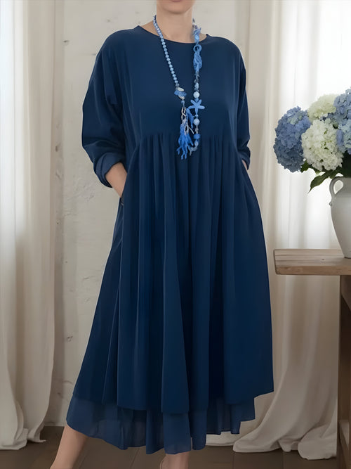 Leve™ – Pitkä Laskostettu Mekko