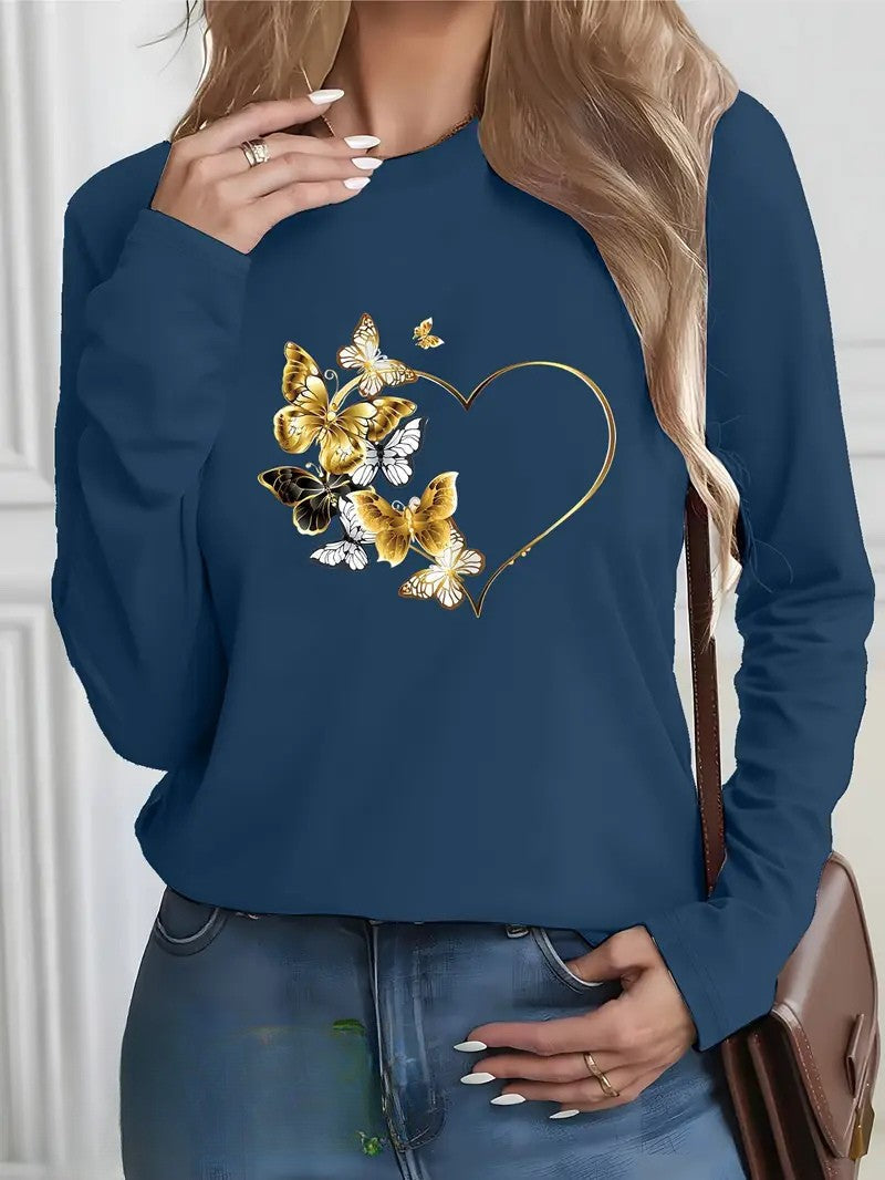 Perhosydän-collegepaita | Yhdessä diabetesta vastaan