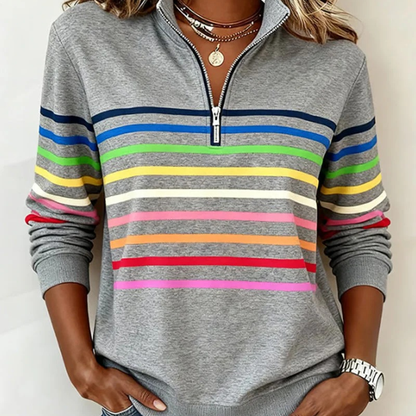 Alina™ – Raidallinen half-zip toppi