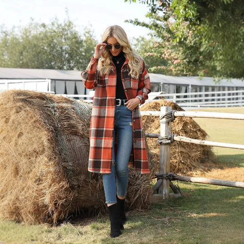 Vilma™ – Ruutukuvioinen Pitkä Takki