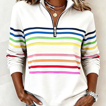 Alina™ – Raidallinen half-zip toppi