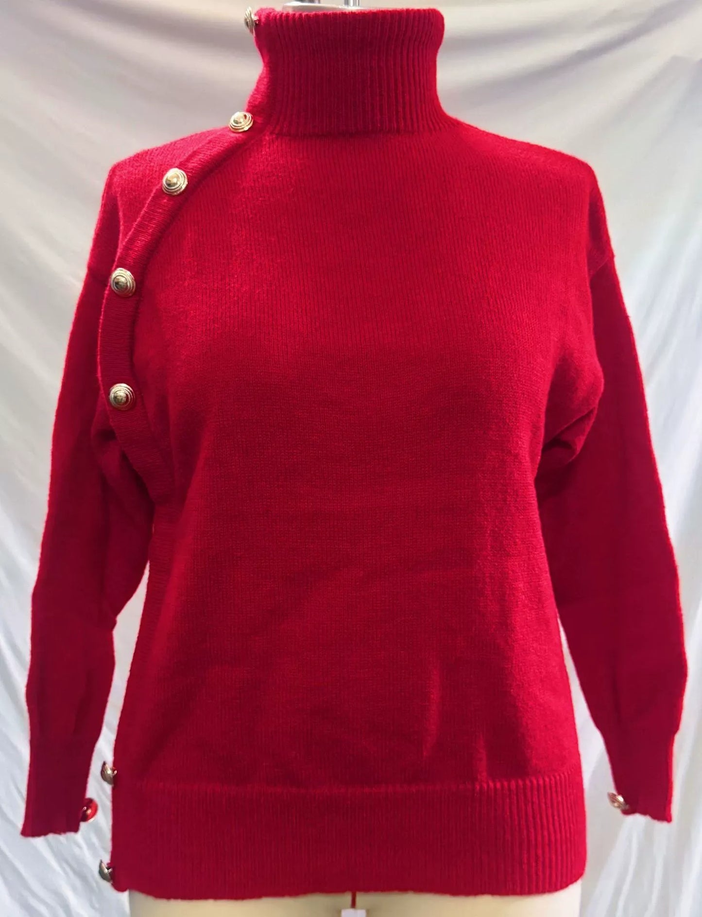 Liza™ – Nappikoristeinen Musta Neule