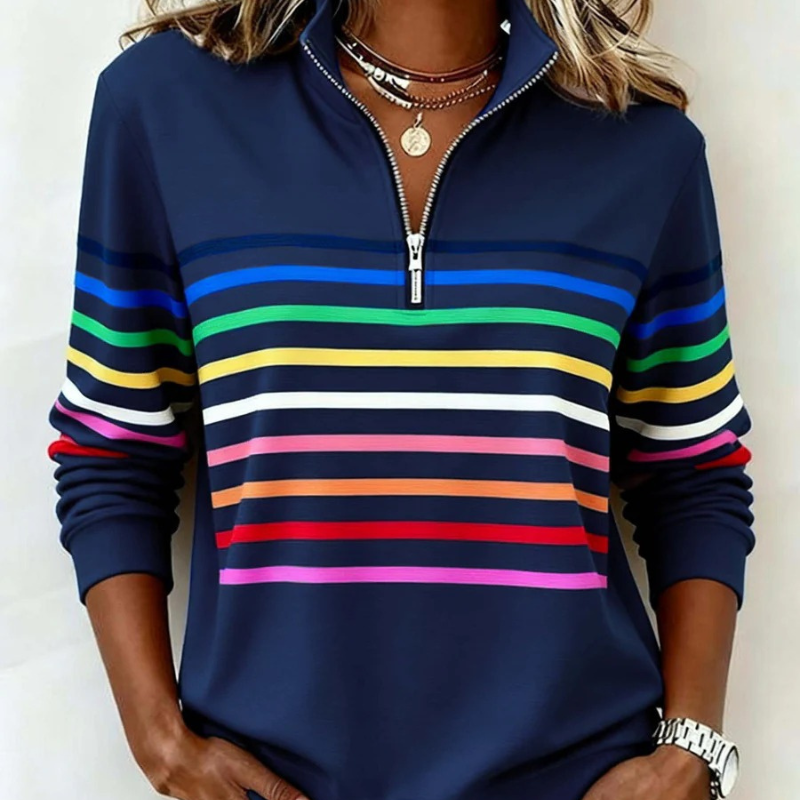 Alina™ – Raidallinen half-zip toppi