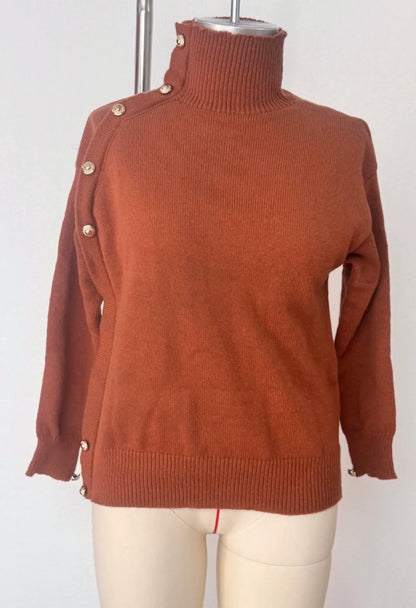 Liza™ – Nappikoristeinen Musta Neule