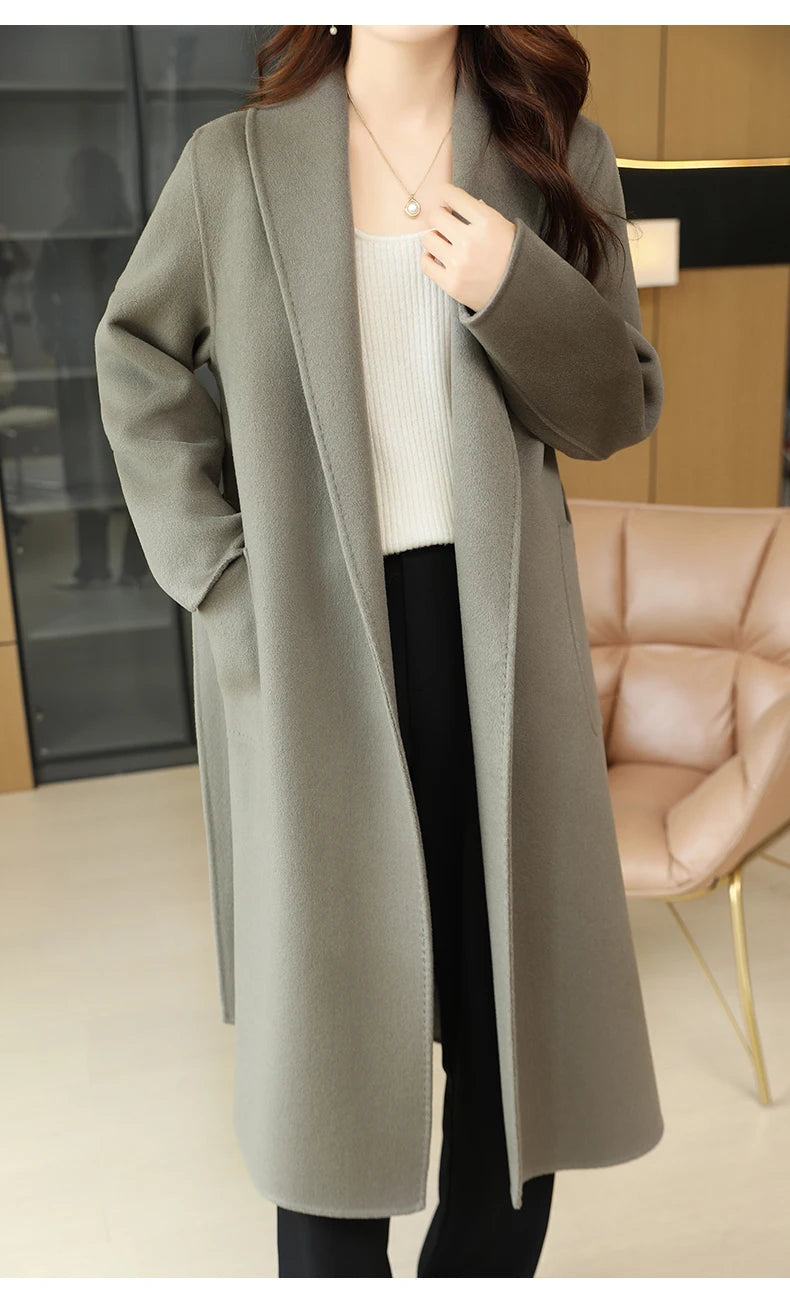 Helena™ – Pitkä Villakangastakki